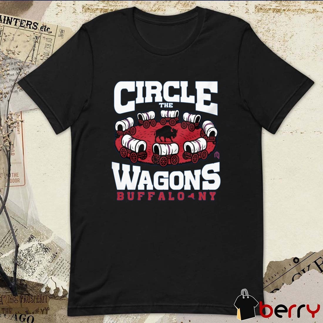 Buffalo Bills NFL Football 2025 Circle The Wagons Buffalo NY Painting t-shirt