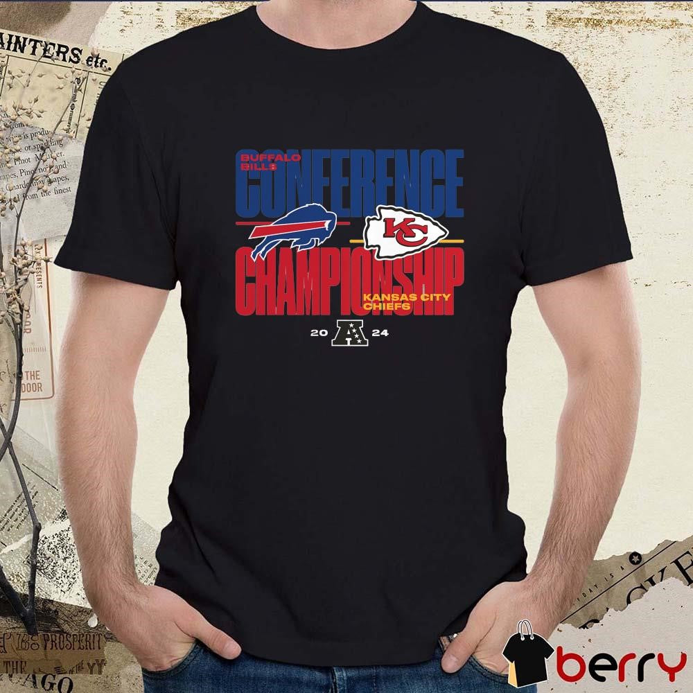 Buffalo Bills vs. Kansas City Chiefs NFL 2024 AFC Championship Game Matchup t-shirt