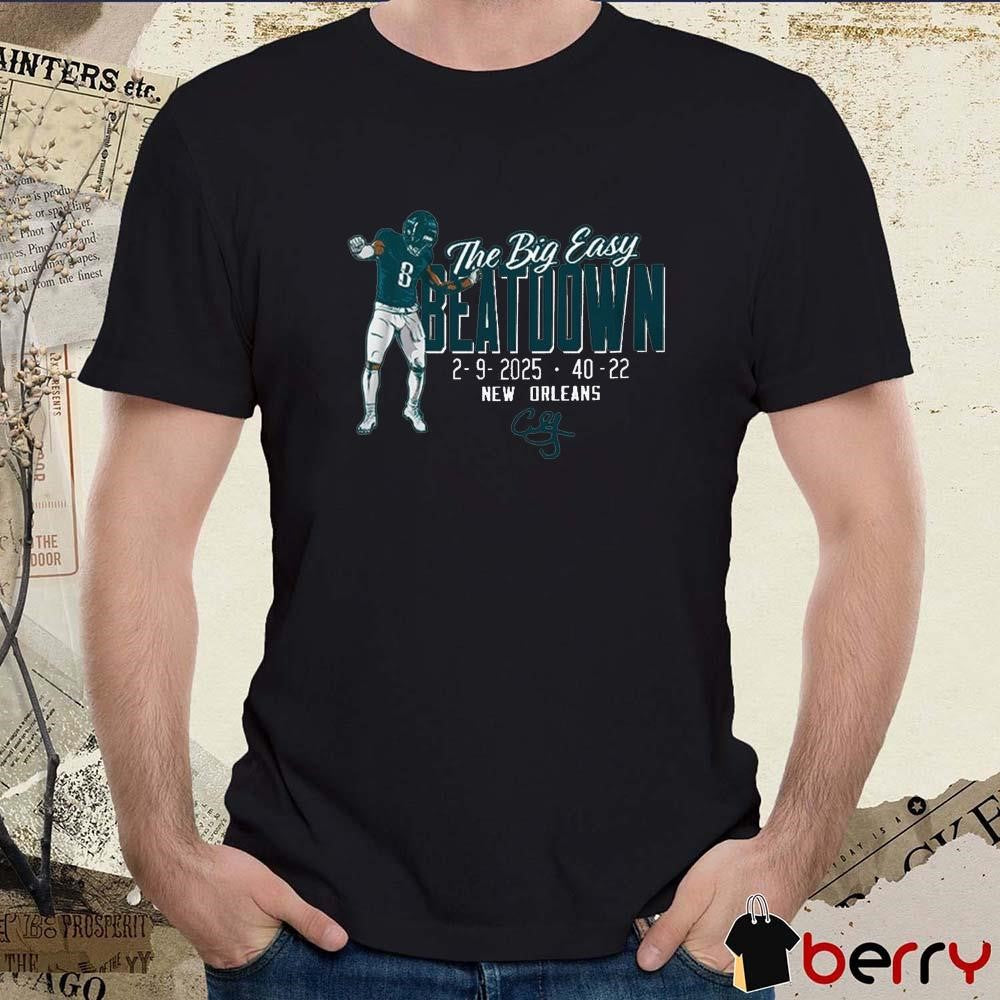 C.J. Gardner-Johnson The Big Easy Beatdown 2.9.2025 Philadelphia Eagles New Orleans Signature Graphic t-shirt