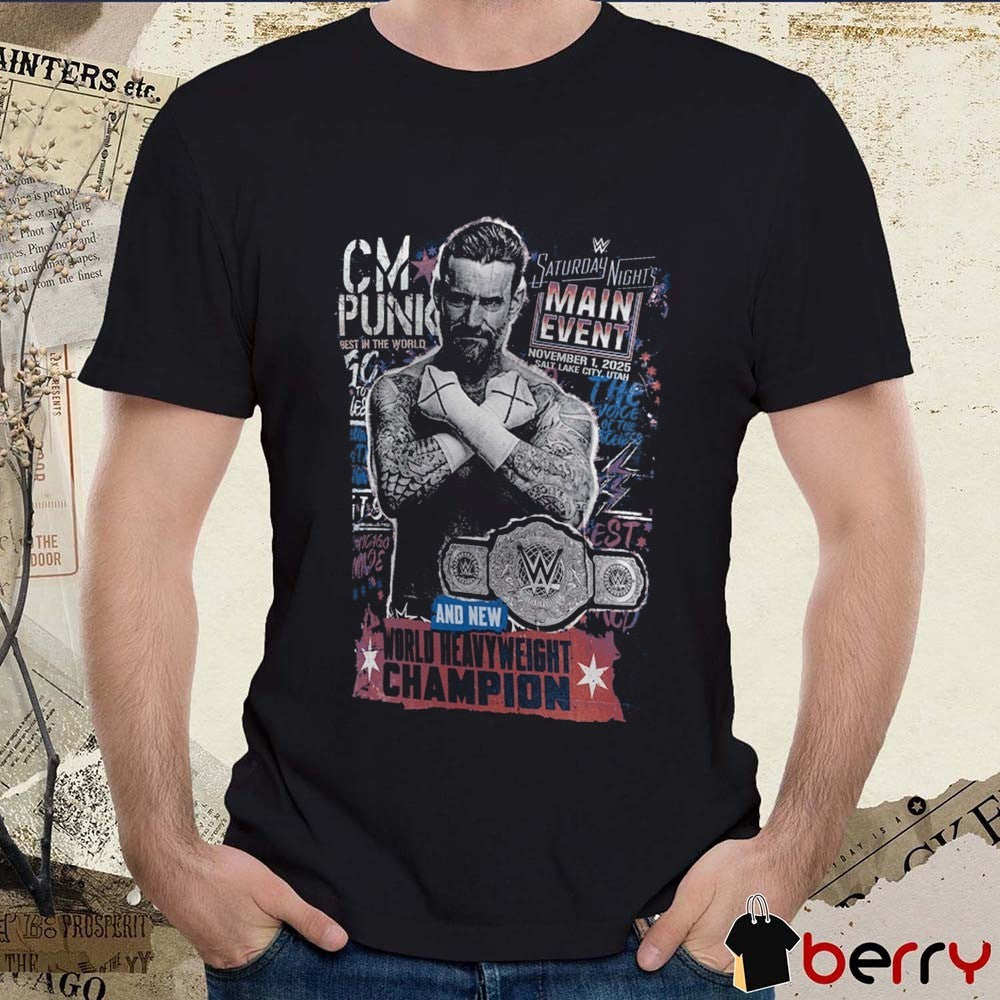 CM Punk Saturday Night’s Main Event Winner And New World Heavyweight Champion WWE t-shirt