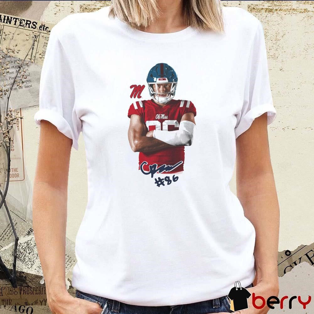 Caden Prieskorn Ole Miss Rebels Portrait Signature t-shirt