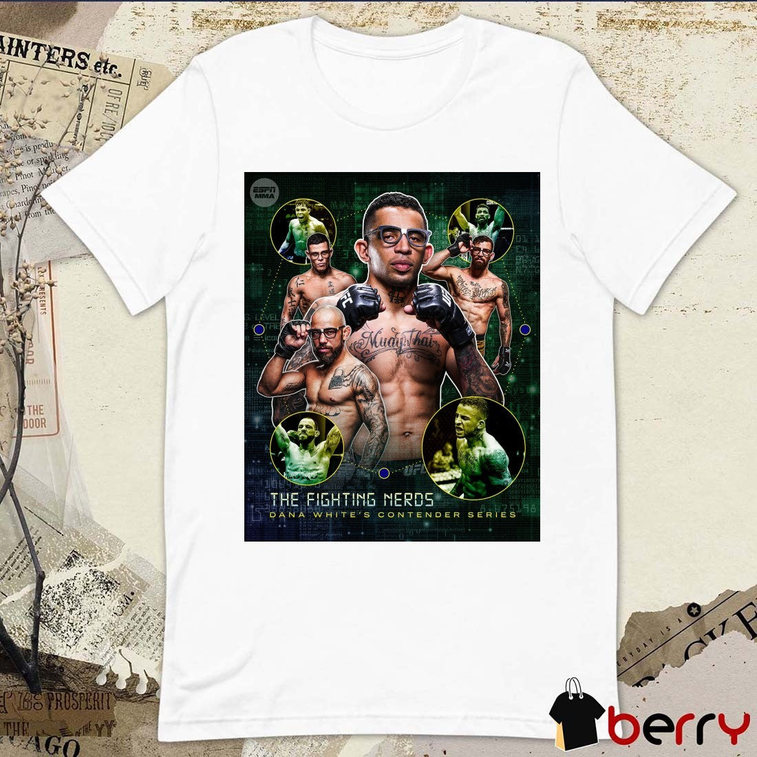 Caio Borralho, Jean Silva, Carlos Prates, and Mauricio Ruffy UFC The Fighting Nerds Dana White’s Contender Series Poster t-shirt