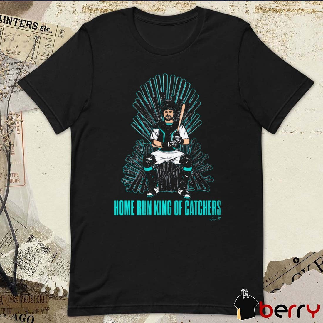 Cal Raleigh Home Run King Of Catchers Seattle Mariners MLB Graphic t-shirt