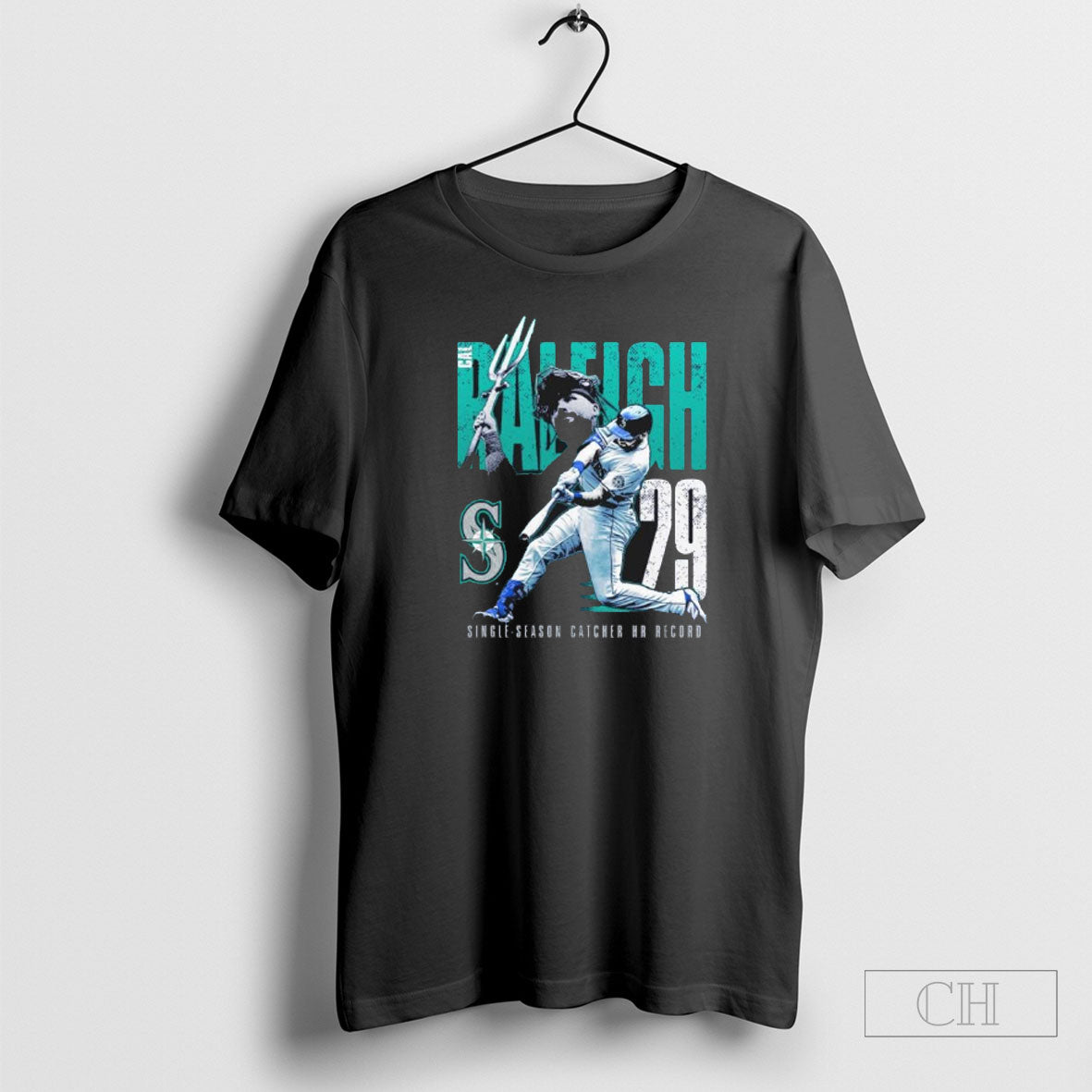 Official Cal Raleigh Seattle Mariners Single Season Catcher Home Run Record T Sweater