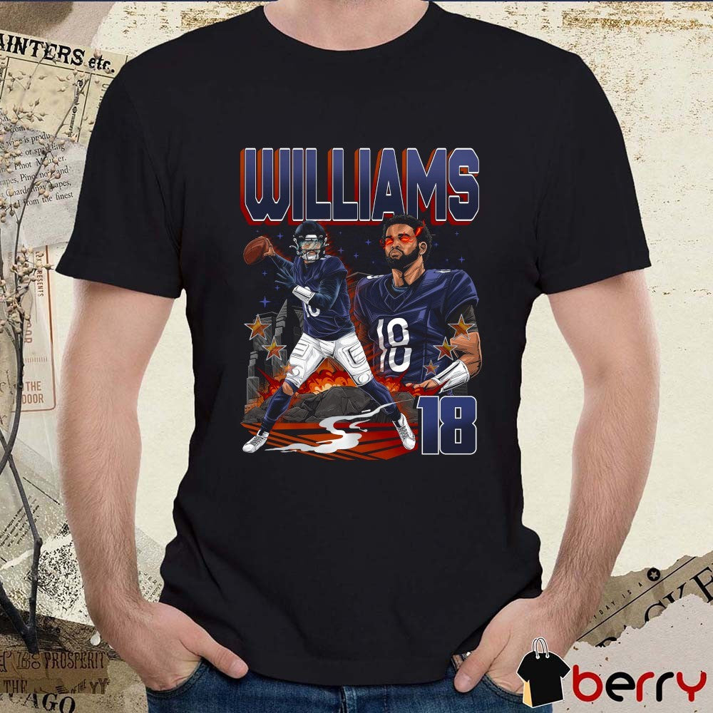 Caleb Williams 18 Chicago Bears NFL Football Planet Euphoria Artwork 2025 t-shirt