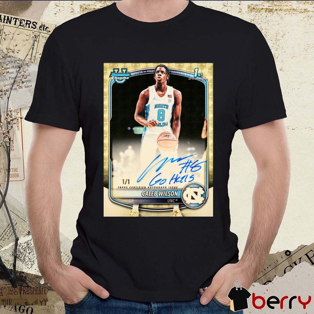 Caleb Wilson UNC 2025-26 Bowman Basketball Signature t-shirt