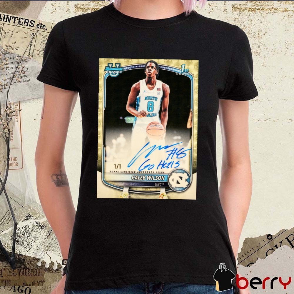 Caleb Wilson UNC 2025-26 Bowman Basketball Signature t-shirt