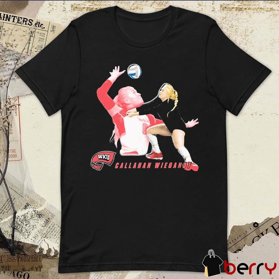 Callahan Wiegandt Western Kentucky University Volleyball Cartoon t-shirt