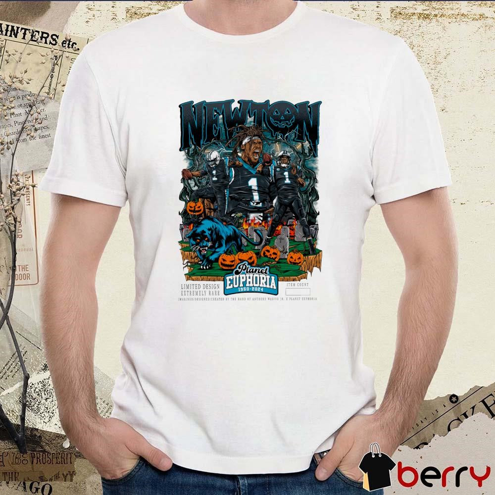 Cam Newton Carolina Panthers NFL Halloween Off-White Planet Euphoria Art t-shirt