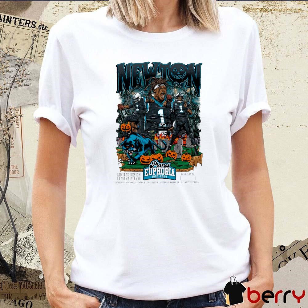 Cam Newton Carolina Panthers NFL Halloween Off-White Planet Euphoria Art t-shirt