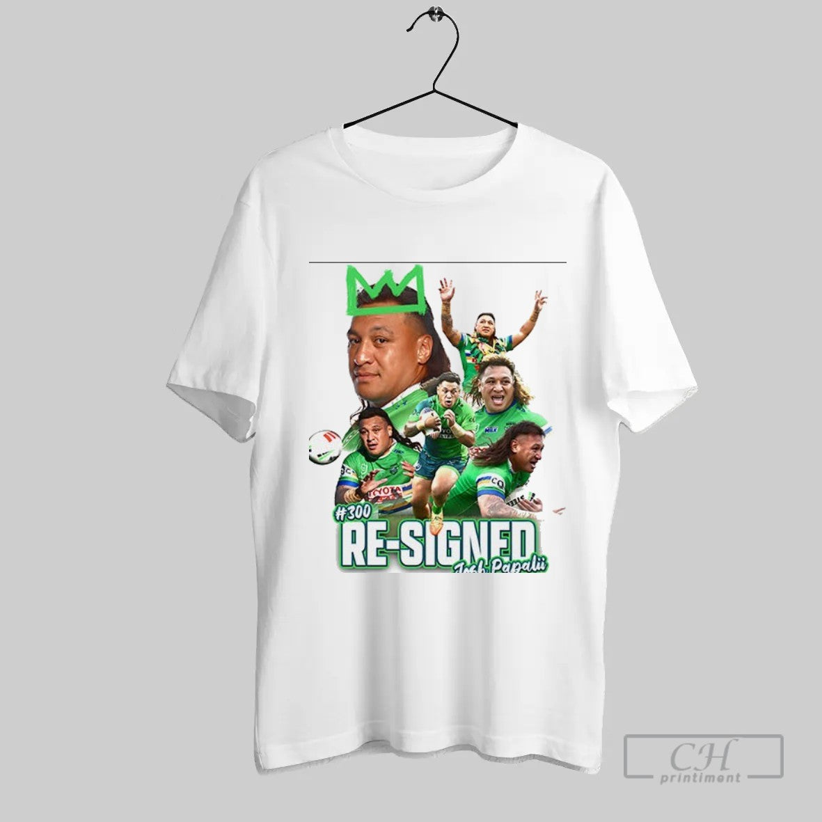 Official Canberra Raiders 300 Re Signed Josh Papalii T Shirt