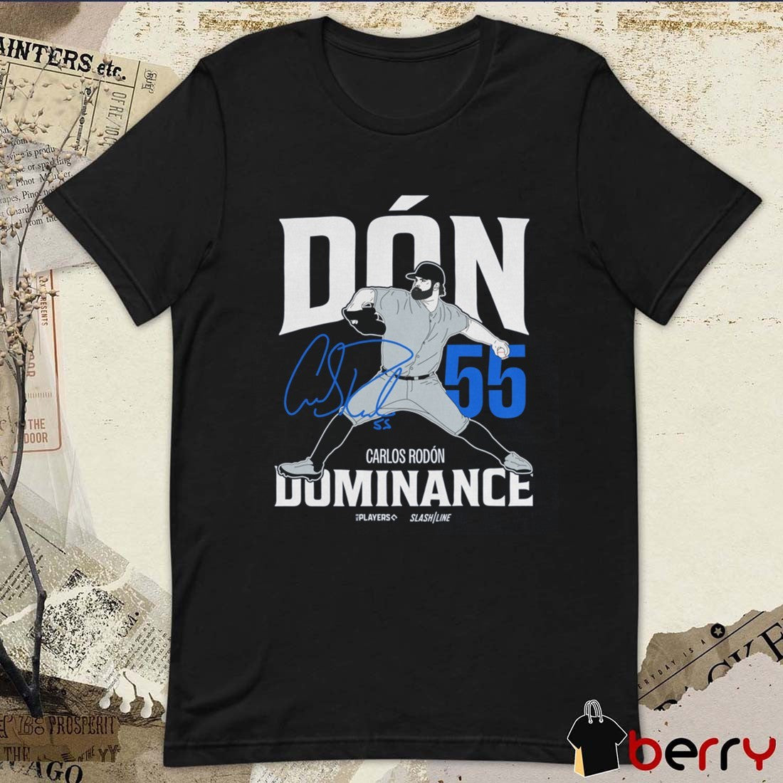 Carlos Rodón Dón Dominance 55 New York Yankees MLB Slash Line Signature t-shirt