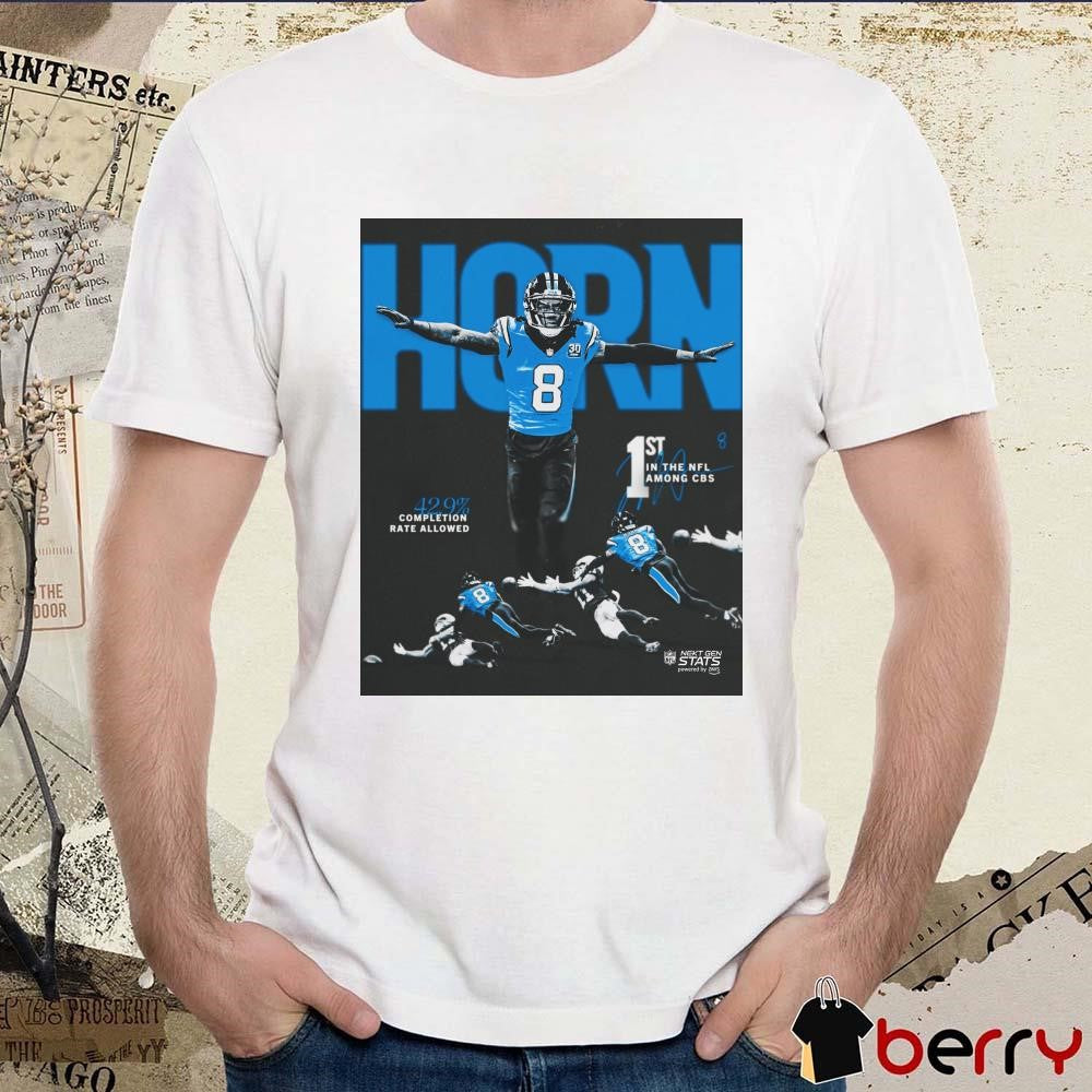 Carolina Panthers Jaycee Horn 1st In The NFL Among CBS 42.0% Completion Rate Allowed Signature Poster t-shirt