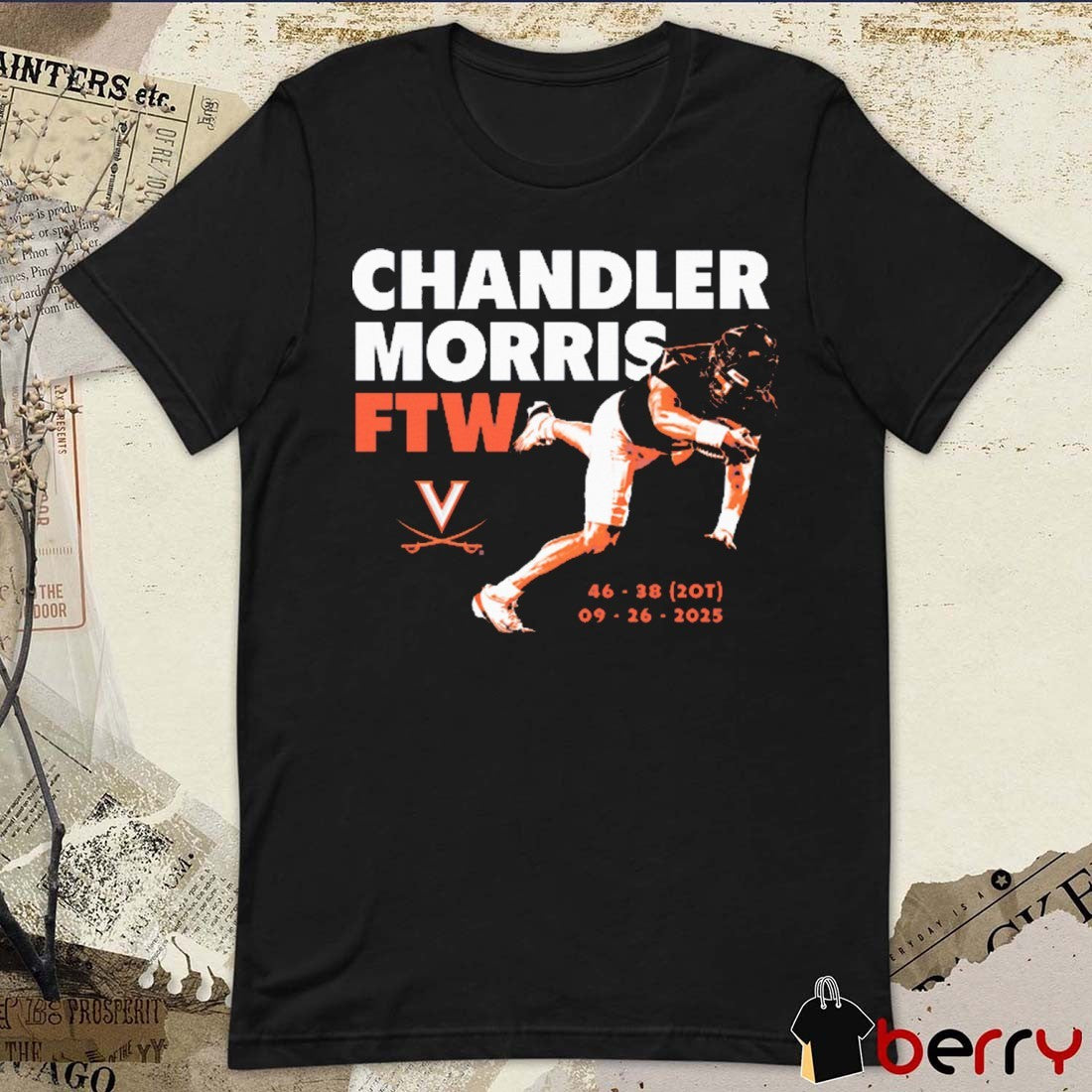Chandler Morris FTW Moment 46 – 38 20T 09 26 2025 Virginia Cavaliers Football t-shirt