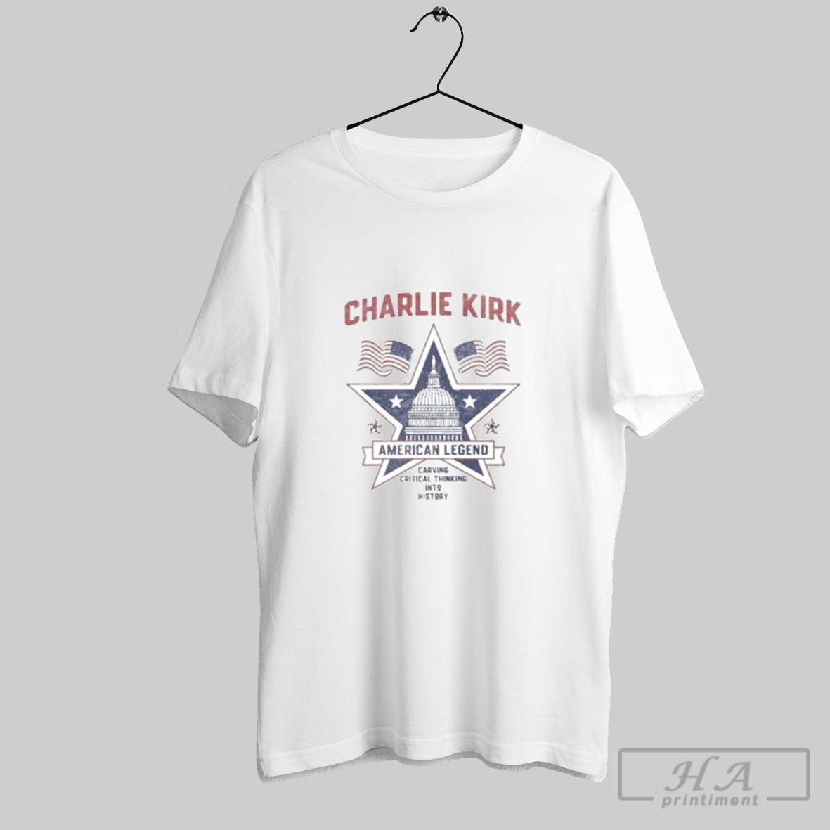 Official Charlie Kirk American Legend Carving Critical Thinking
