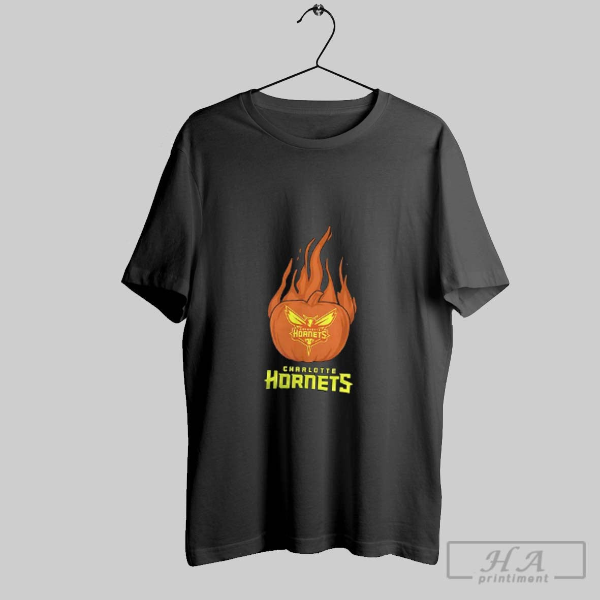 Official Charlotte Hornets Flaming Pumpkin Halloween 2025