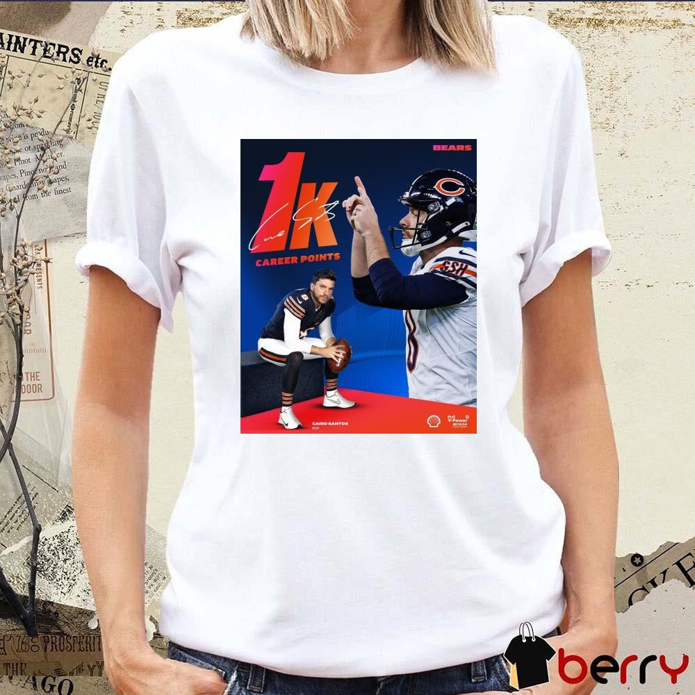 Chicago Bears Cairo Santos 1K Career Points Signature Poster t-shirt
