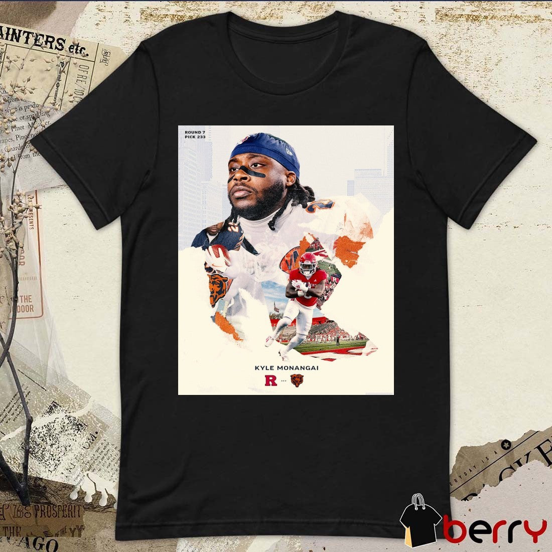 Chicago Bears Kyle Monangai Round 7 Pick 233 Poster t-shirt