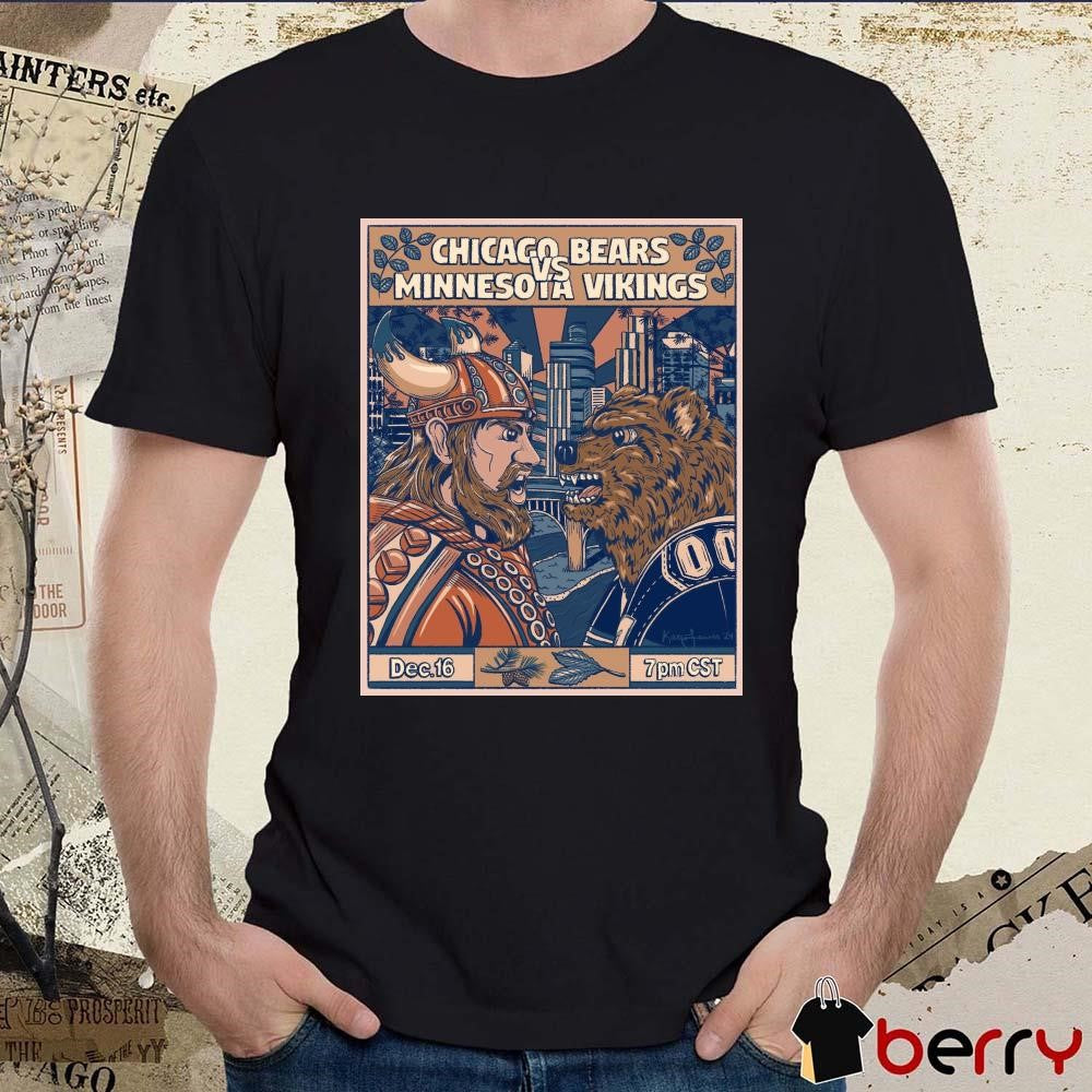 Chicago Bears Vs Minnesota Vikings Dec 16 Another Northern Battle Poster t-shirt