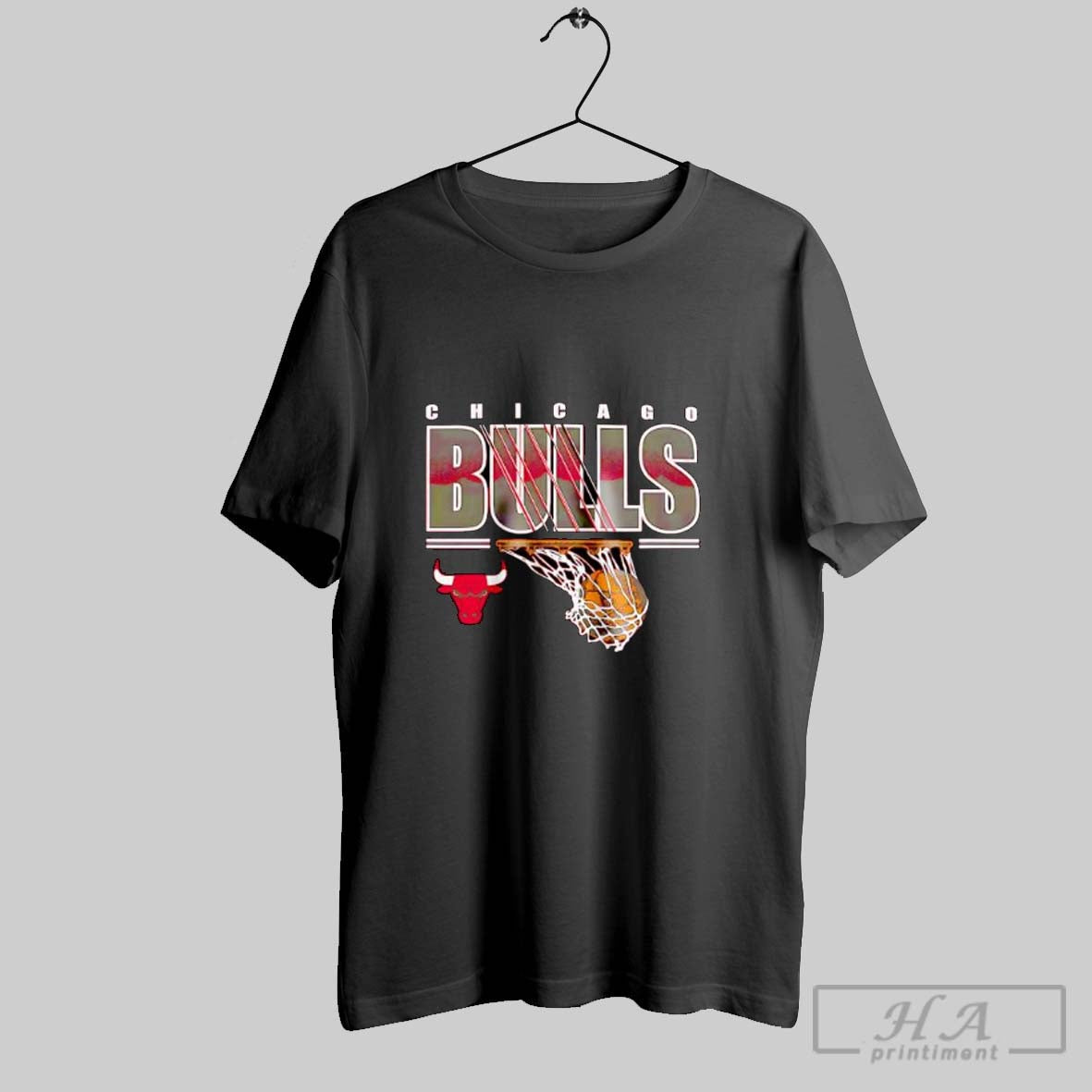 Official Chicago Bulls Basketball And Mascot Logo Posters Black