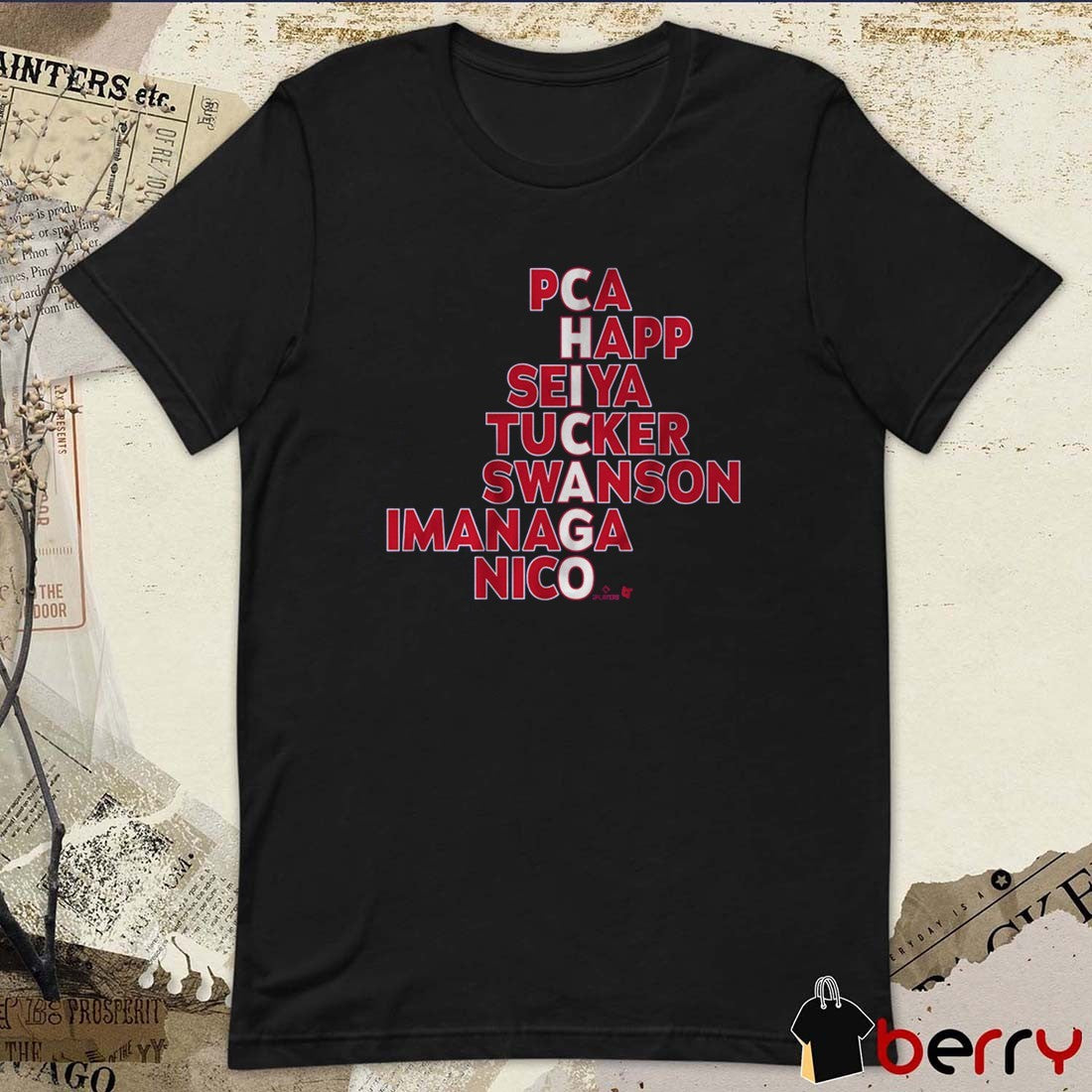 Chicago Cubs Names PCA Happ Seiya Tucker Swanson Imanaga Nico MLB 2025 t-shirt