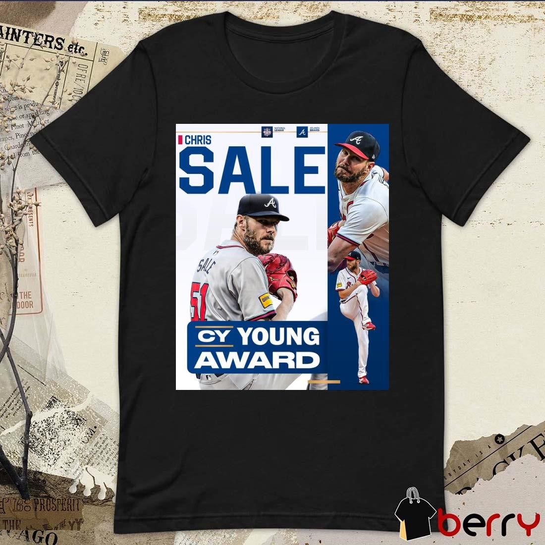 Chris Sale 2024 Cy Young Award In His First Season In Atlanta Braves MLB Poster t-shirt