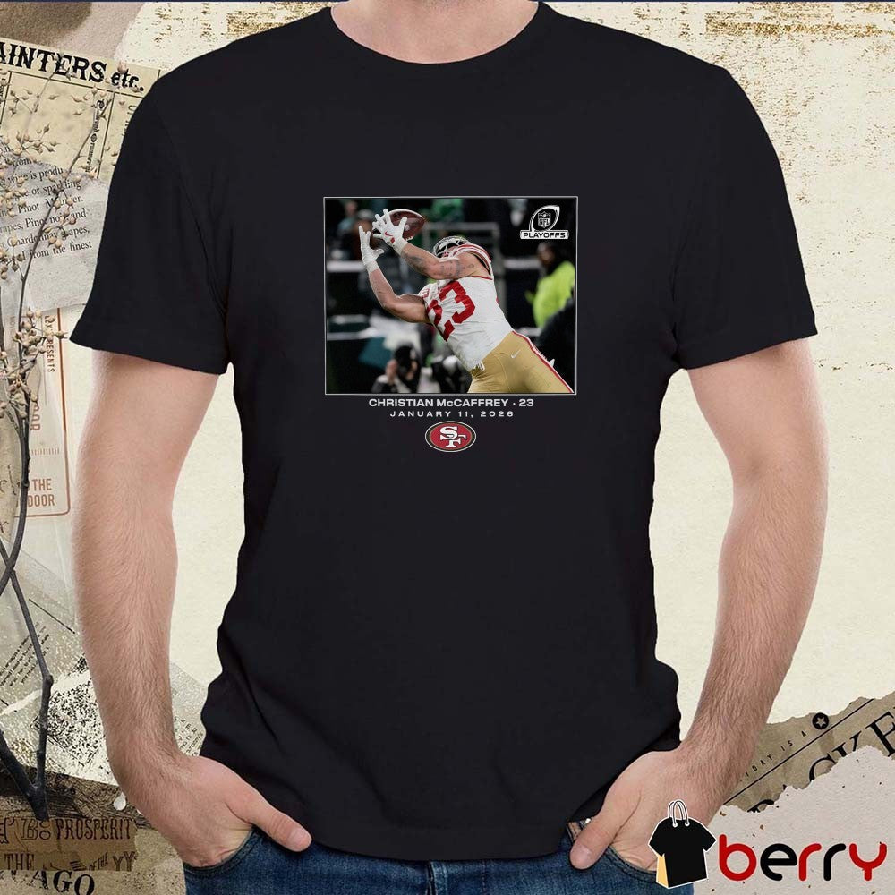 Christian McCaffrey San Francisco 49ers NFL Flash Features Wild Card January 11 2026 t-shirt