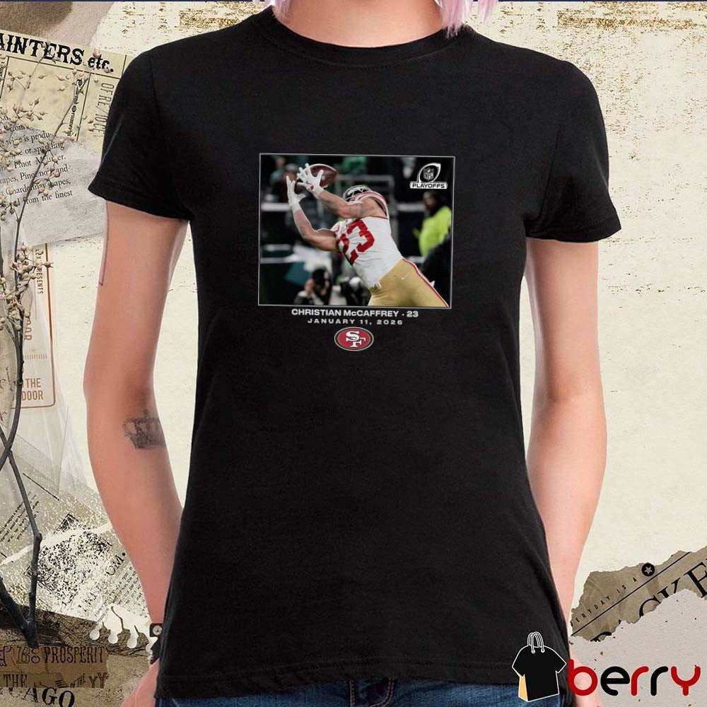 Christian McCaffrey San Francisco 49ers NFL Flash Features Wild Card January 11 2026 t-shirt