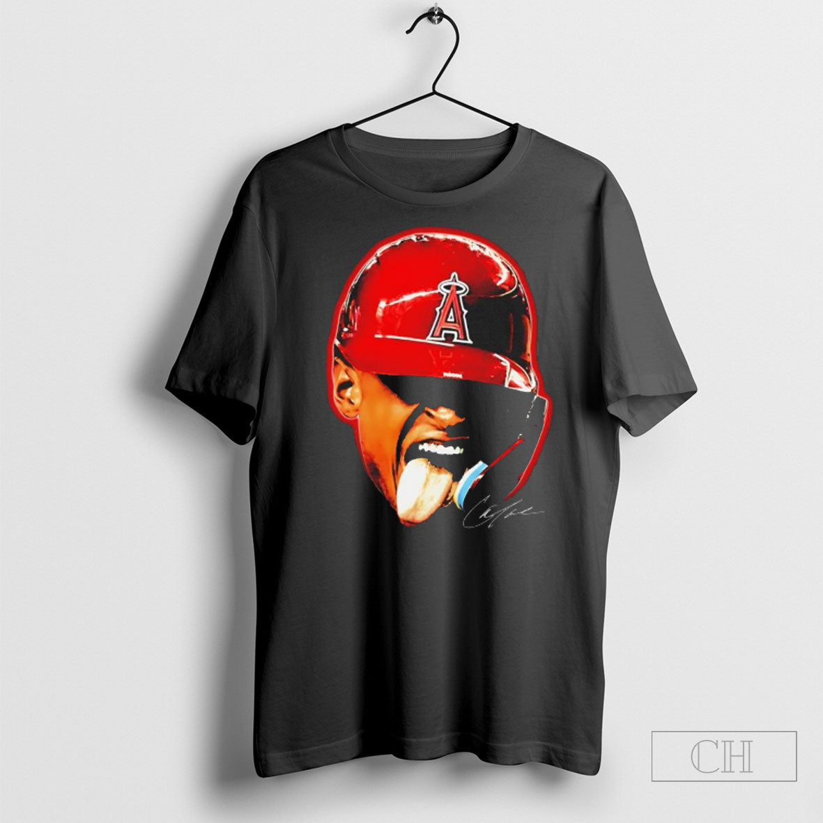 Official Christian Moore Los Angeles Angels Baseball C Mo Big Head Signature Sweater