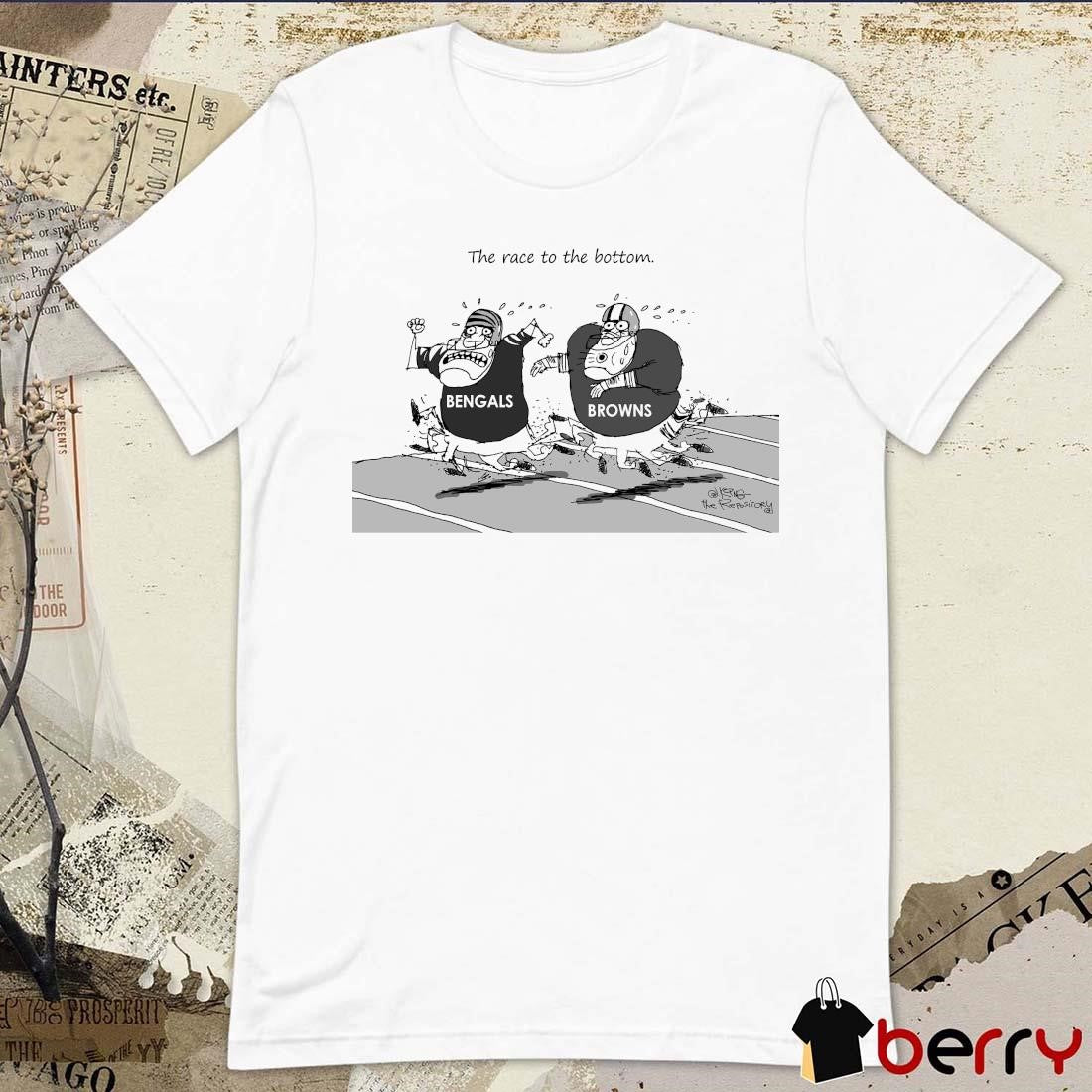 Cincinnati Bengals Vs Cleveland Browns The Race To The Bottom Cartoon t-shirt