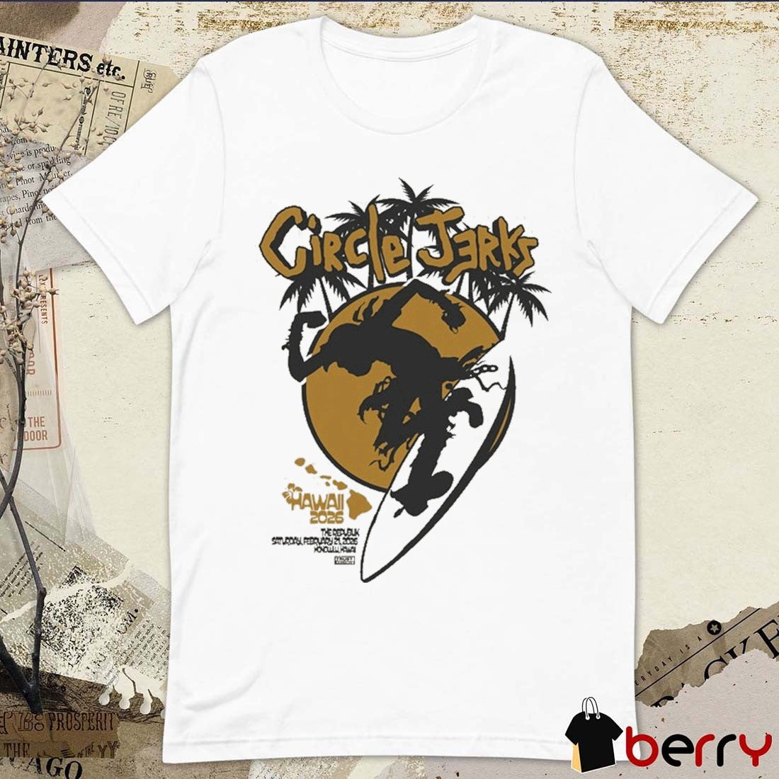 Circle Jerks Live Concert Saturday, February 21, 2026 The Republik in Honolulu, Hawaii t-shirt