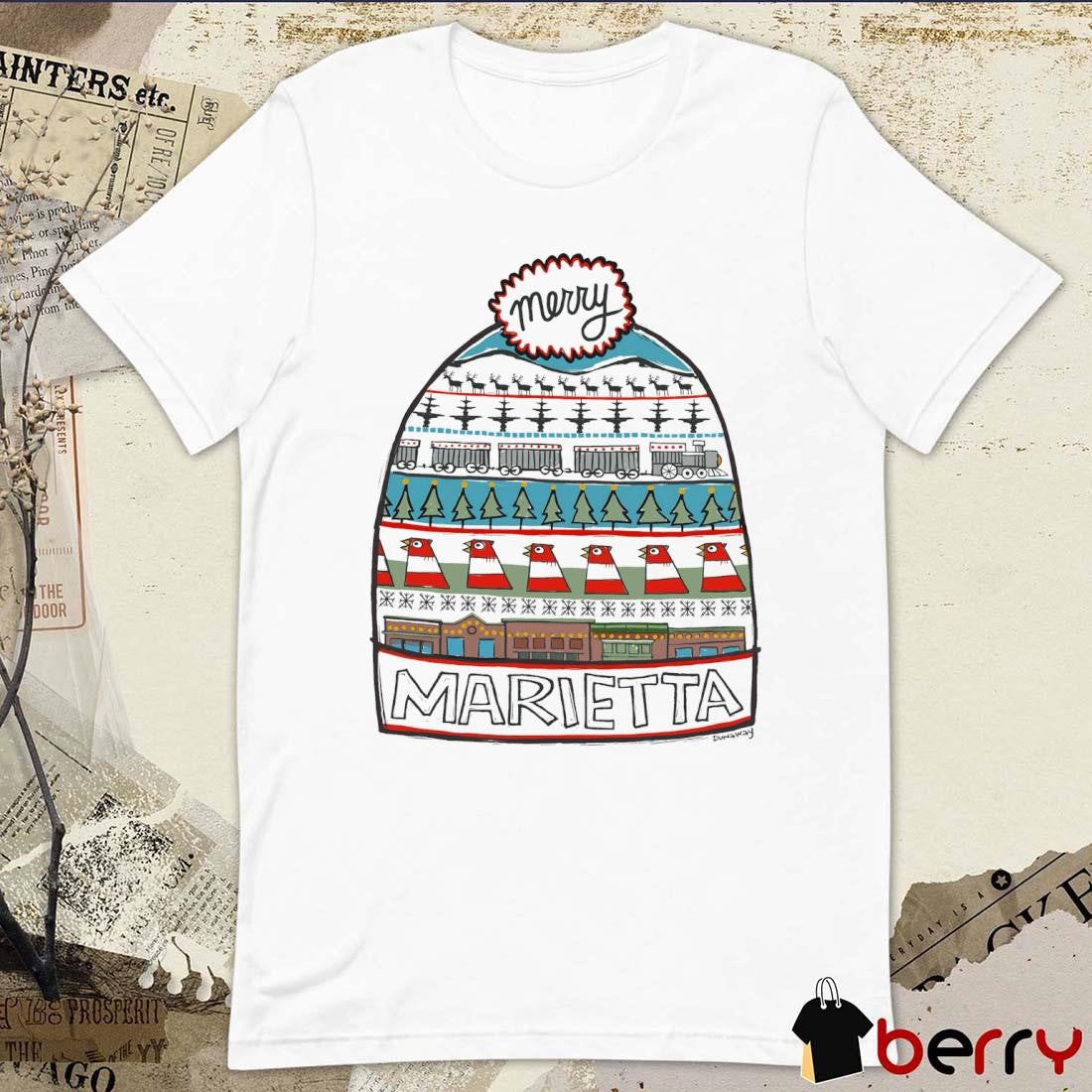 Claire Dunaway Merry Marietta Merry Christmas 2024 Paint t-shirt