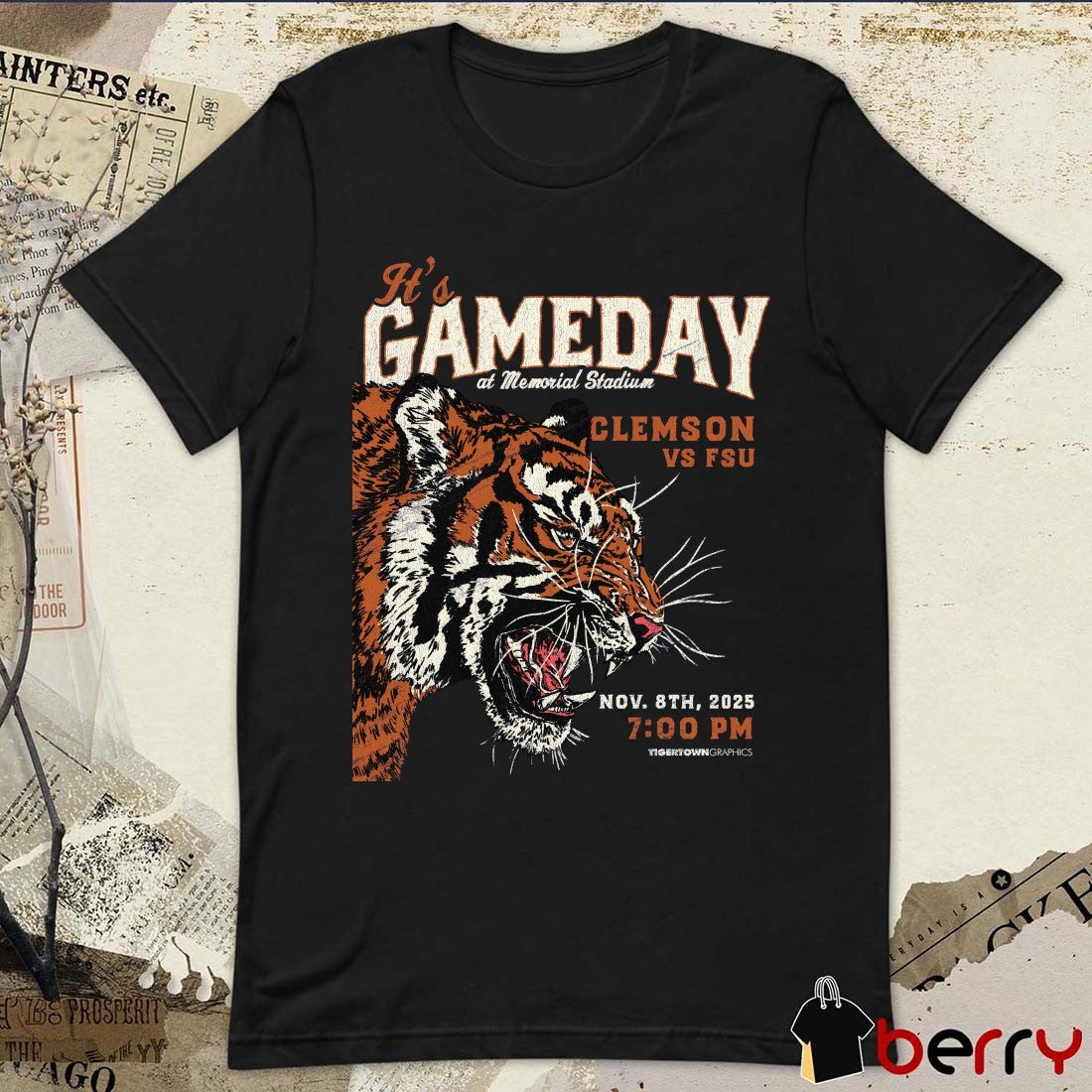Clemson Tigers Vs Florida State Seminoles It’s Gameday At Memorial Stadium November 8 2025 t-shirt