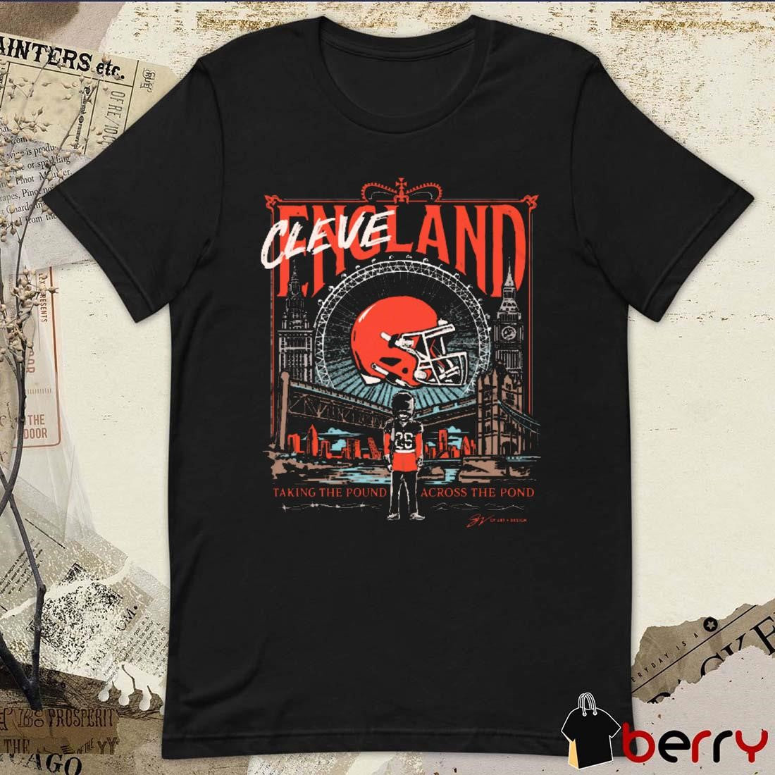 Cleveland Browns Football Taking The Pound Across The Pond Painting t-shirt