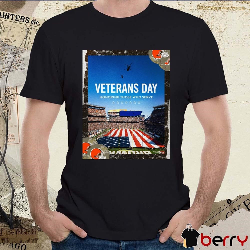 Cleveland Browns Veterans Day Honoring Those Who Serve Poster t-shirt