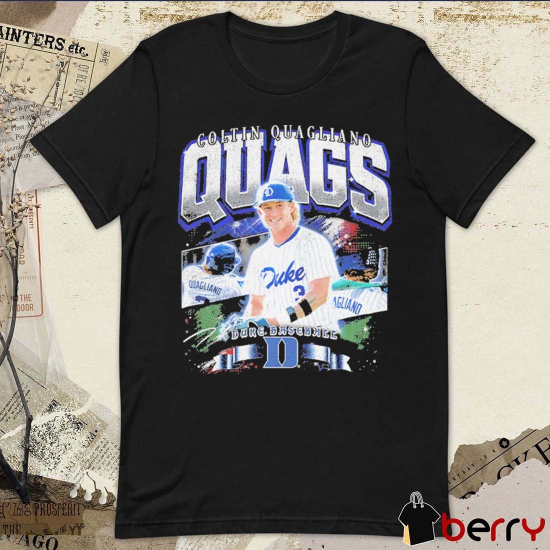 Coltin Quagliano QUAGS Duke Blue Devils Baseball NCAA Graphic t-shirt