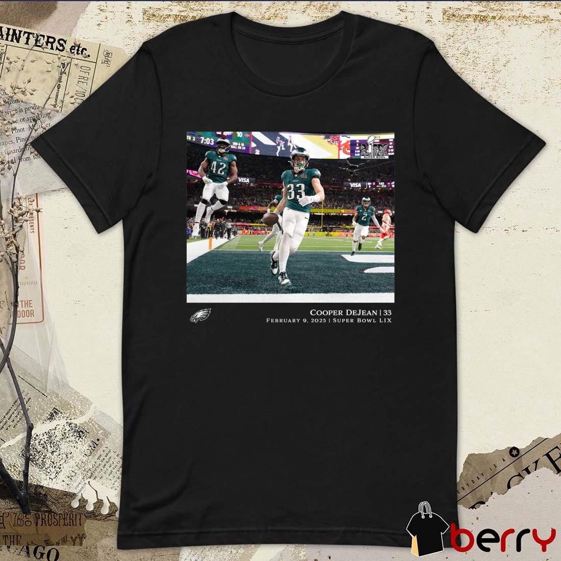 Cooper DeJean Philadelphia Eagles NFL Flash Features Super Bowl LIX Champions 2 9 2025 t-shirt