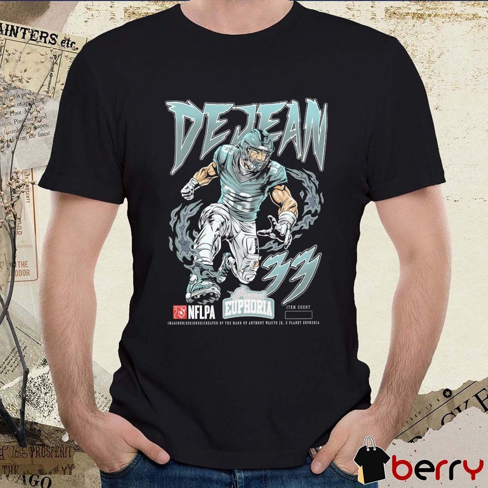 Cooper DeJean Philadelphia Eagles V2 NFL Player Planet Euphoria Graphic t-shirt