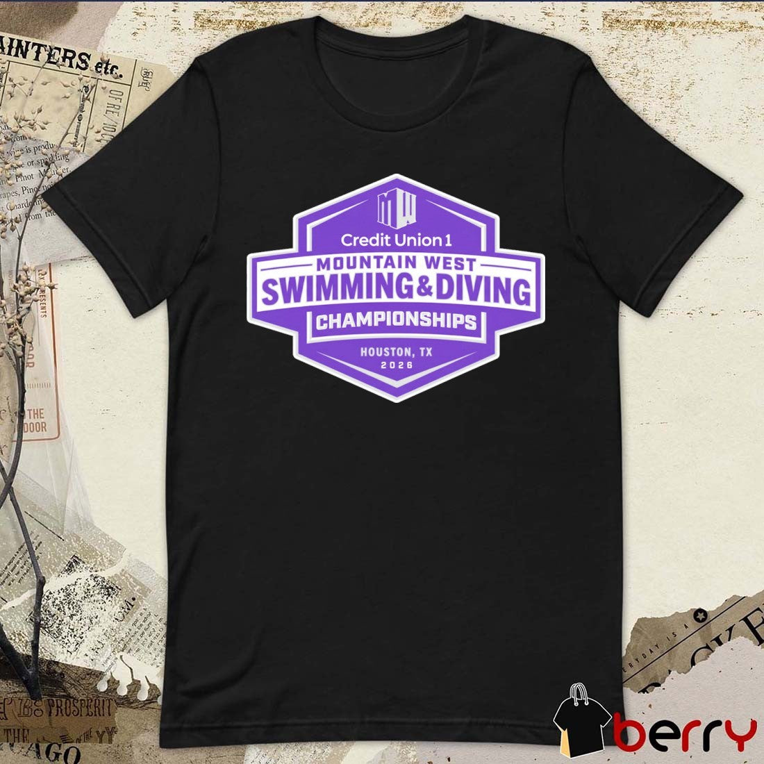 Credit Union 1 Mountain West Swimming And Diving Championship Houston TX 2026 Logo t-shirt
