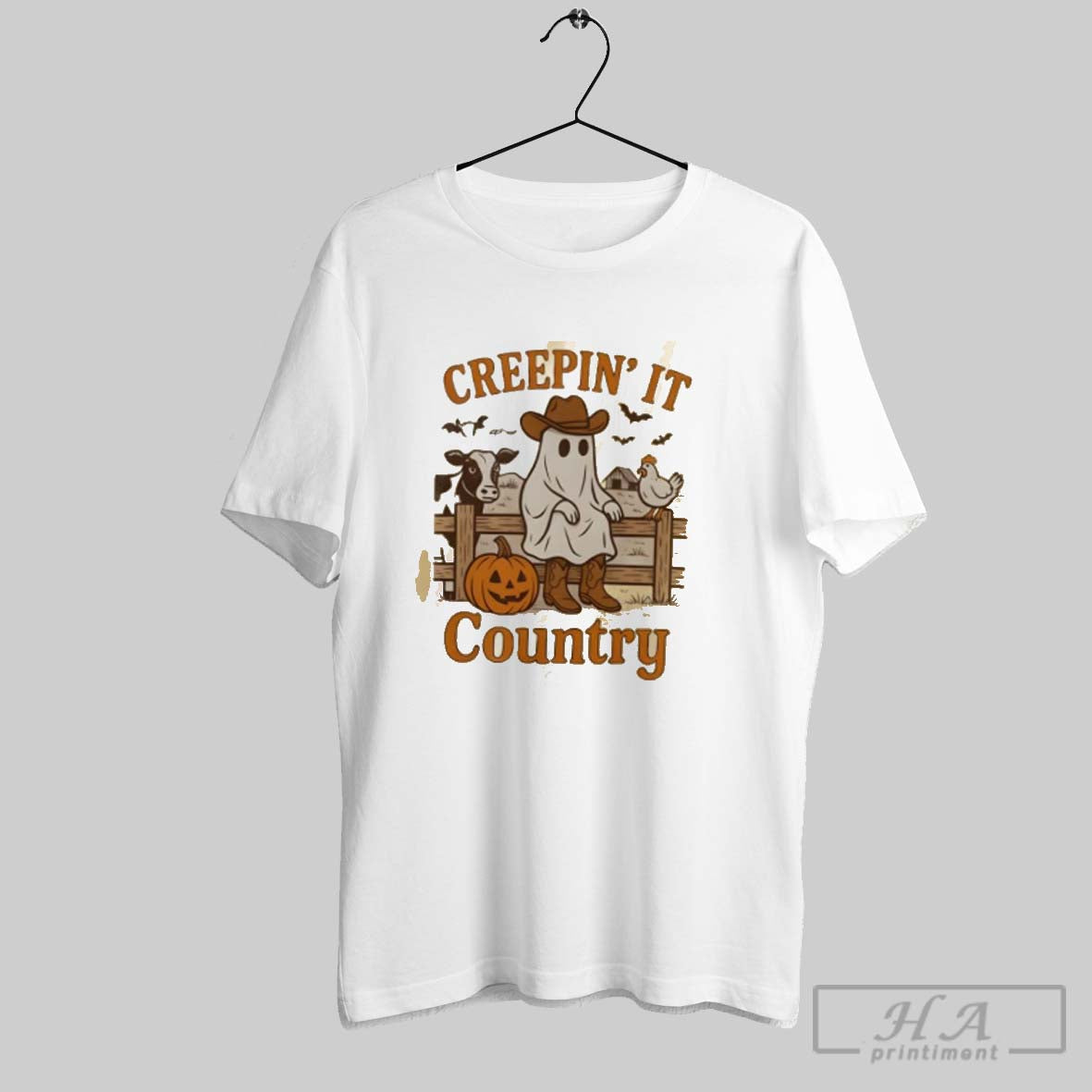 Official Creepin It Country Cute Ghost Western Halloween