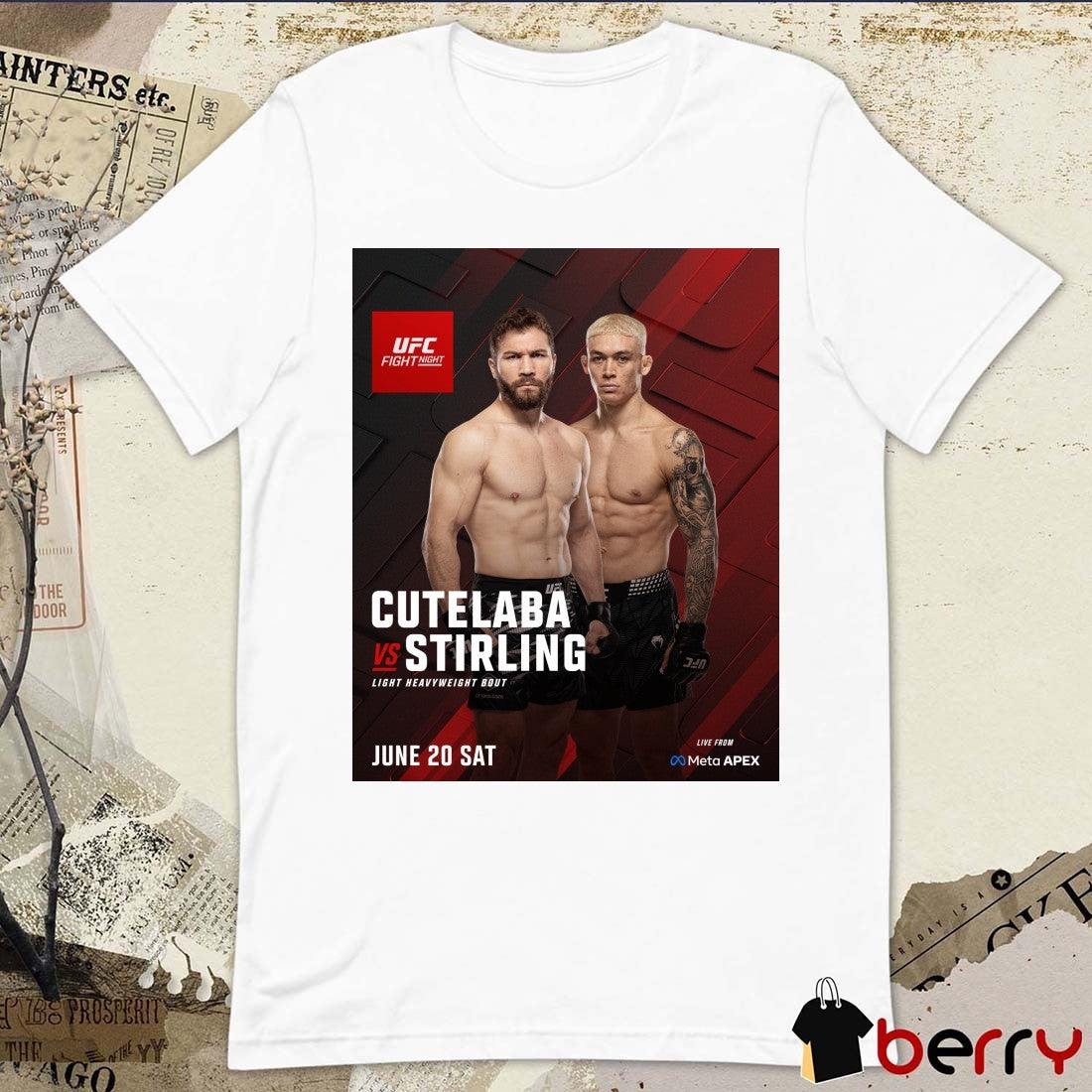 Cutelaba vs Stirling UCF Fight Night Light Heavyweight Bout June 20 Sat Poster t-shirt