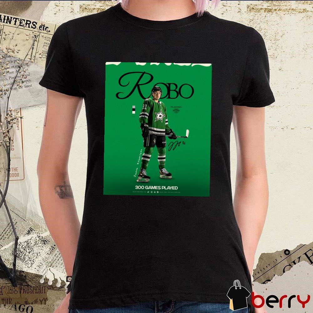 Dallas Stars Jason Robertson 300 Games Played Signature NHL Poster t-shirt