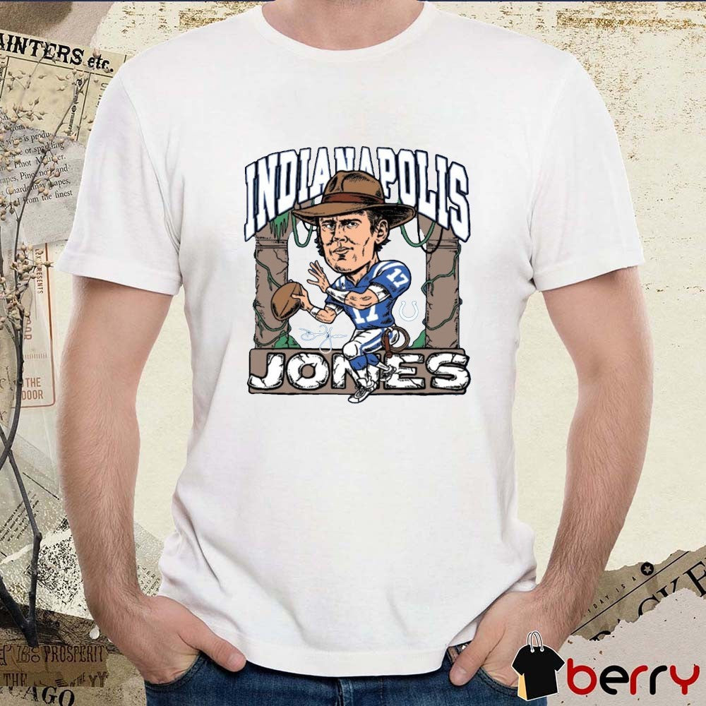 Daniel Jones Indianapolis Colts NFL Indianapolis Jones Caricature Signature t-shirt
