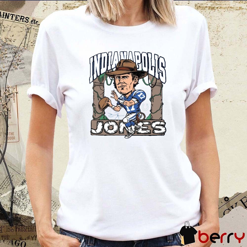 Daniel Jones Indianapolis Colts NFL Indianapolis Jones Caricature Signature t-shirt