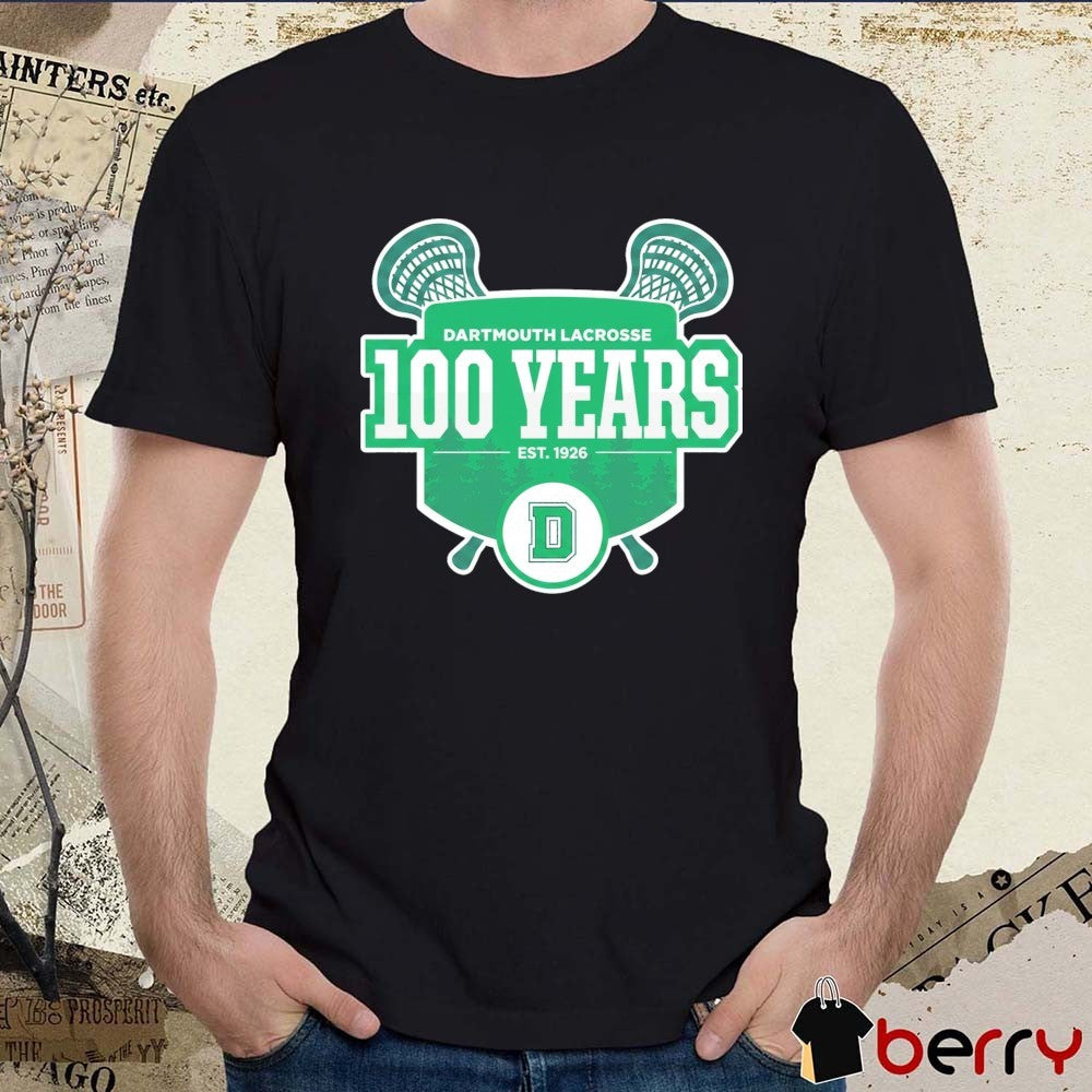 Dartmouth Lacrosse 100 Years Est 1926 Logo t-shirt