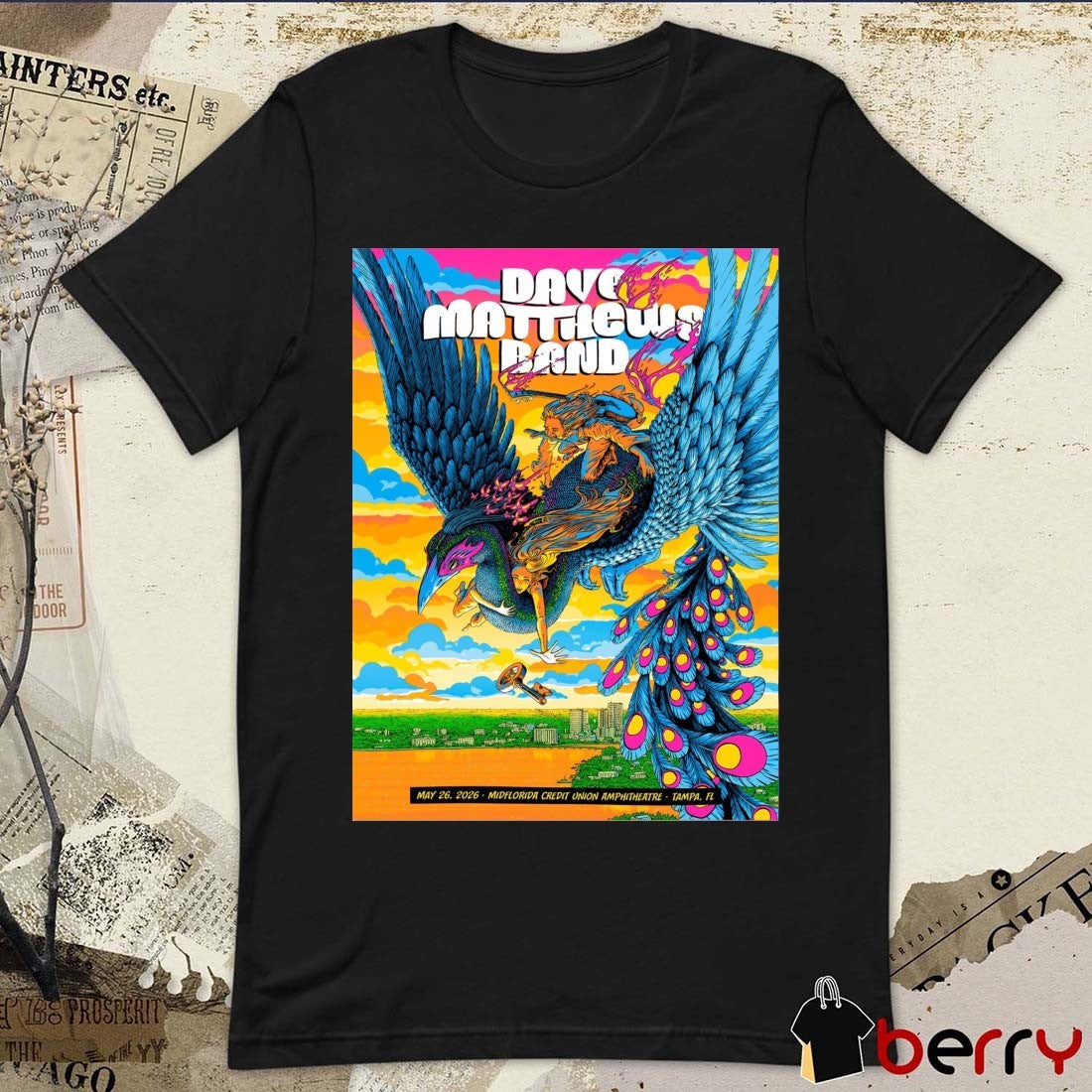 Dave Matthews Band May 26 2026 MIDFLORIDA Credit Union Amphitheatre In Tampa FL Poster t-shirt