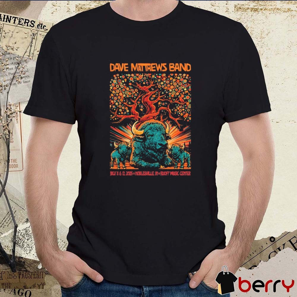 Dave Matthews Band Tour Noblesville Indiana Ruoff Music Center July 11 – 12 2025 t-shirt