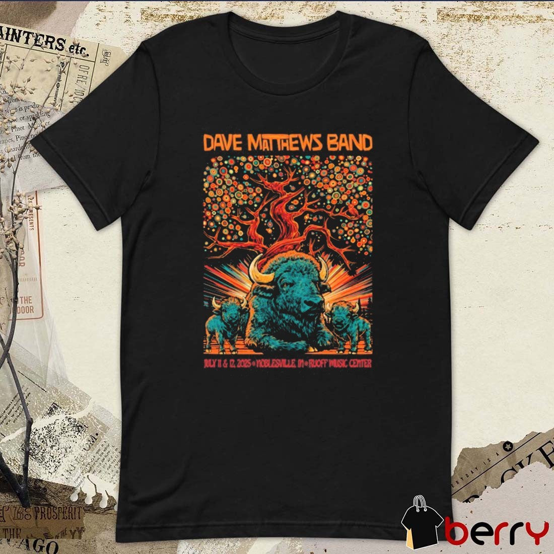 Dave Matthews Band Tour Noblesville Indiana Ruoff Music Center July 11 – 12 2025 t-shirt