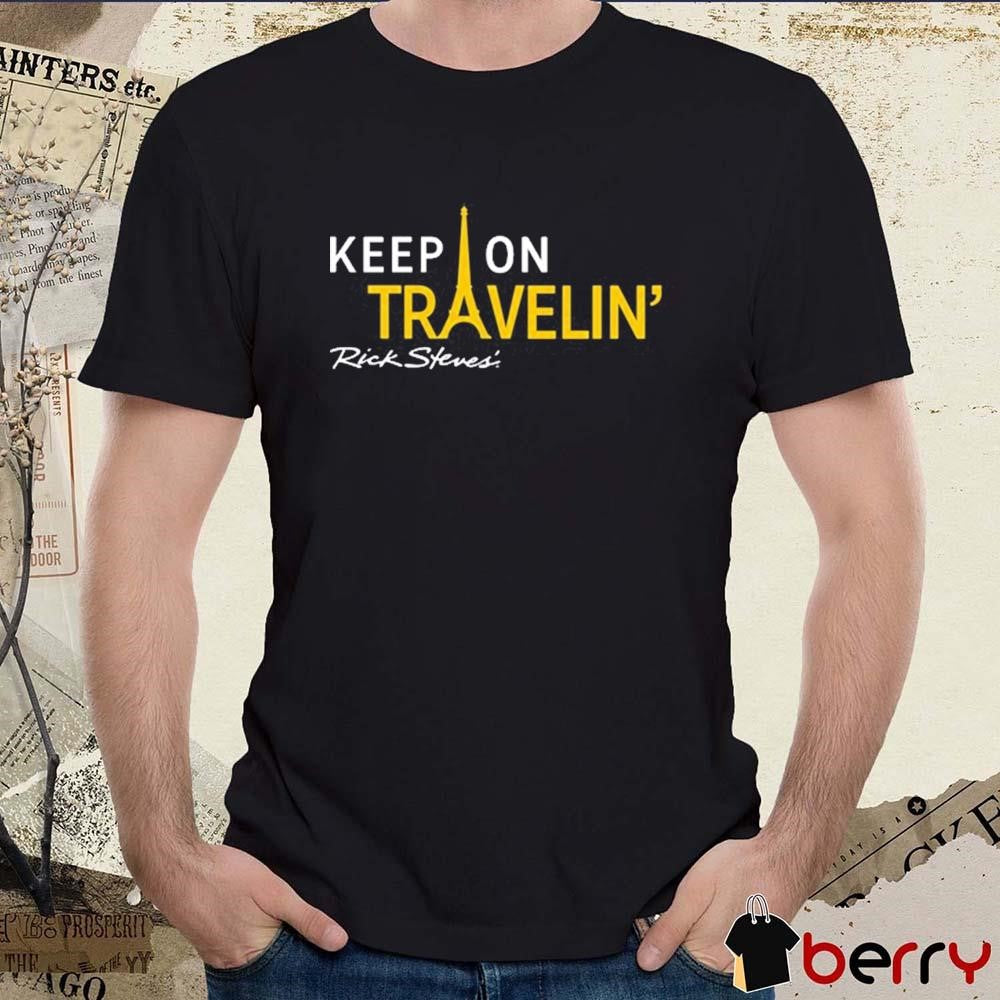 Dave Zbaracki Wearing Keep On Travelin Rick Steves t-shirt