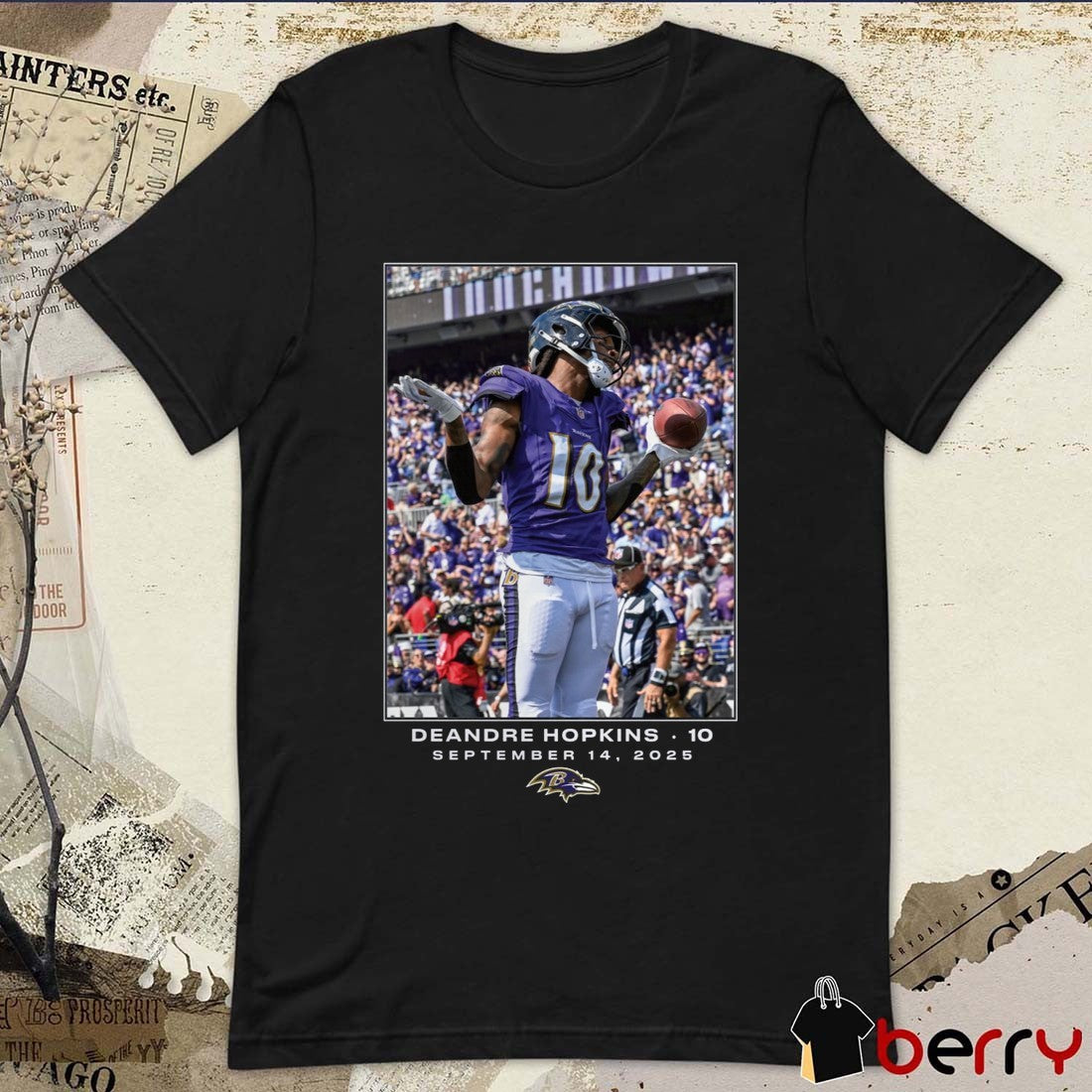 DeAndre Hopkins Baltimore Ravens NFL Flash Features Week 2 September 14 2025 t-shirt